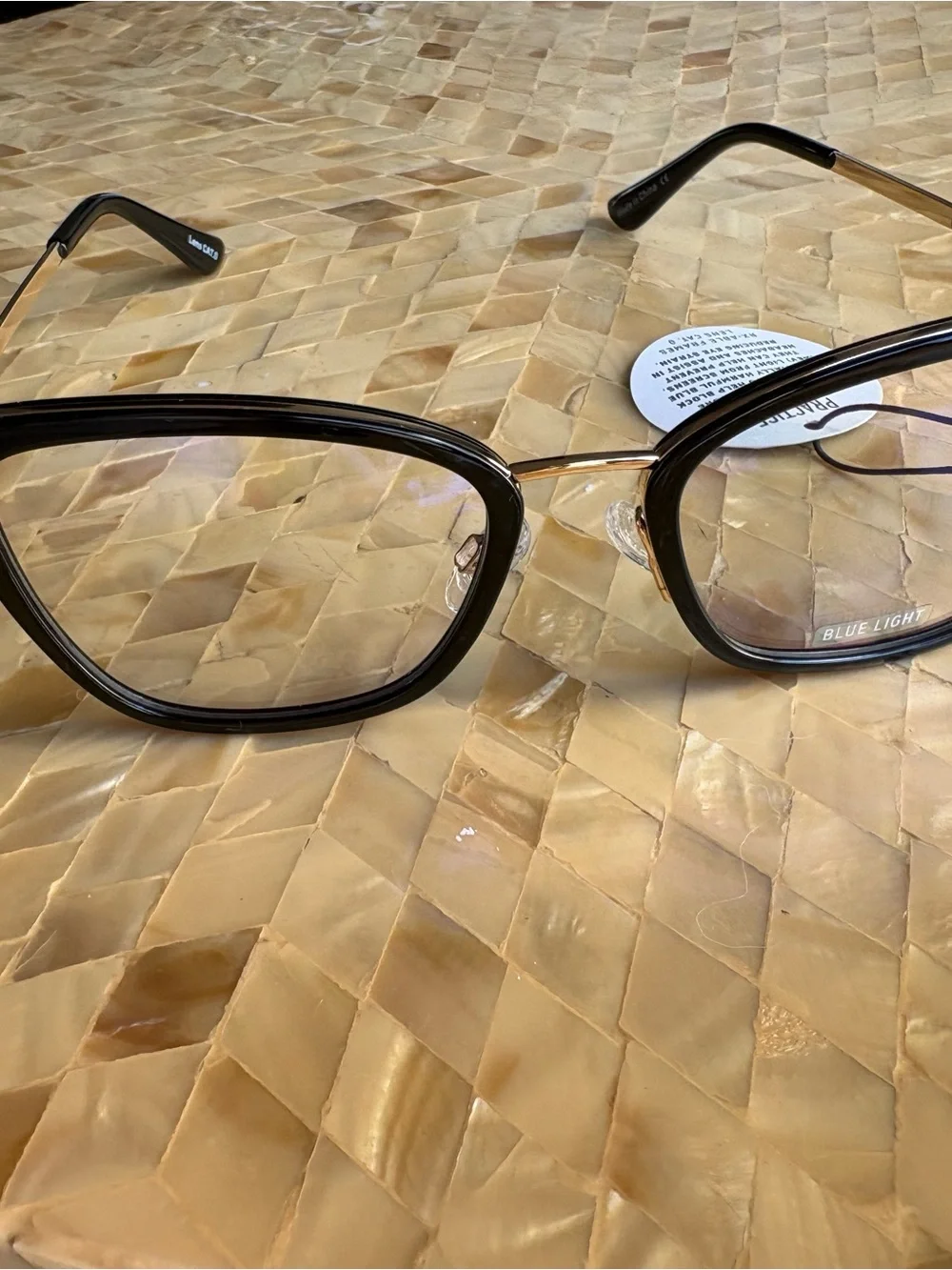 Quay Australia Clickbait Black Blue Light Cat-Eye Glasses